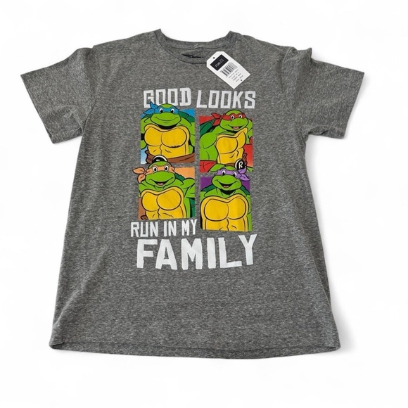 NWT Ninja Turtles Shirt Mens S Grey Nickelodeon Good Looks Teenage Mutant Tee - Picture 1 of 6